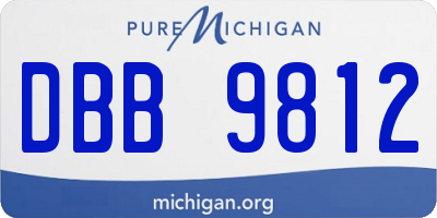 MI license plate DBB9812