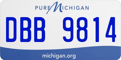 MI license plate DBB9814
