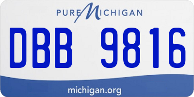 MI license plate DBB9816