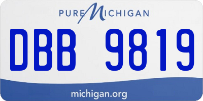 MI license plate DBB9819