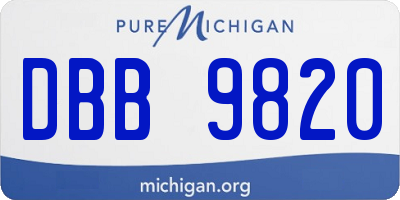 MI license plate DBB9820