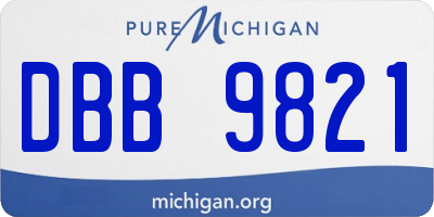 MI license plate DBB9821