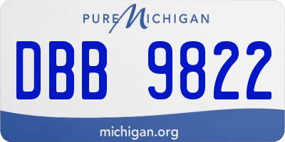 MI license plate DBB9822