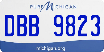 MI license plate DBB9823