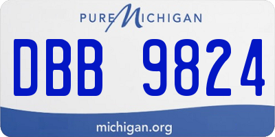 MI license plate DBB9824