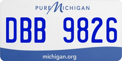 MI license plate DBB9826