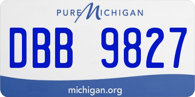 MI license plate DBB9827