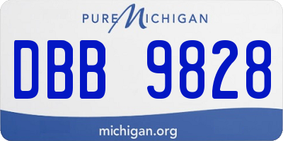 MI license plate DBB9828