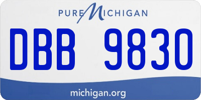 MI license plate DBB9830
