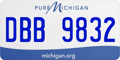 MI license plate DBB9832