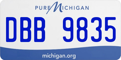 MI license plate DBB9835