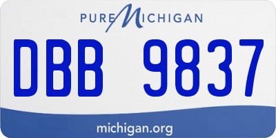 MI license plate DBB9837