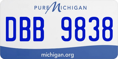 MI license plate DBB9838