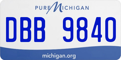 MI license plate DBB9840