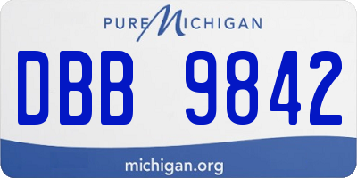 MI license plate DBB9842