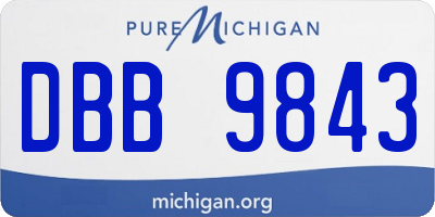 MI license plate DBB9843