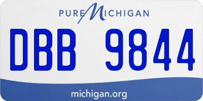 MI license plate DBB9844