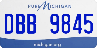 MI license plate DBB9845
