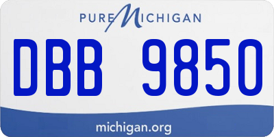 MI license plate DBB9850