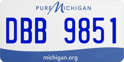 MI license plate DBB9851
