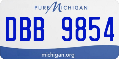 MI license plate DBB9854