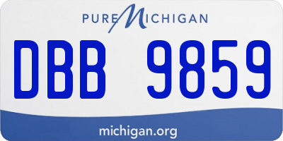 MI license plate DBB9859