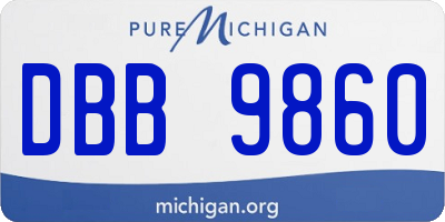 MI license plate DBB9860