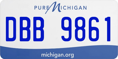 MI license plate DBB9861