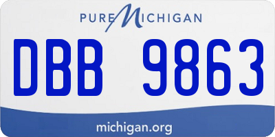 MI license plate DBB9863