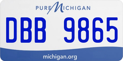 MI license plate DBB9865