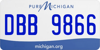 MI license plate DBB9866