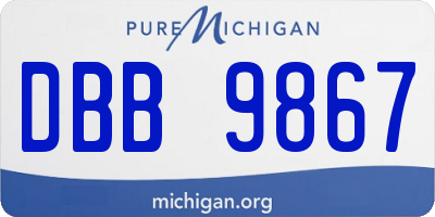 MI license plate DBB9867