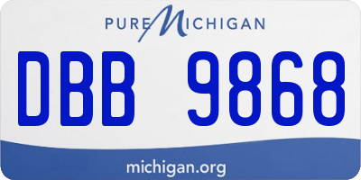MI license plate DBB9868