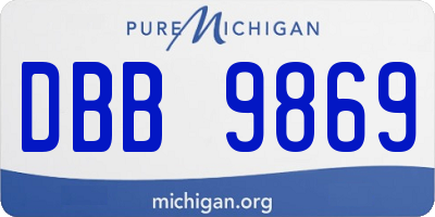 MI license plate DBB9869