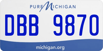 MI license plate DBB9870