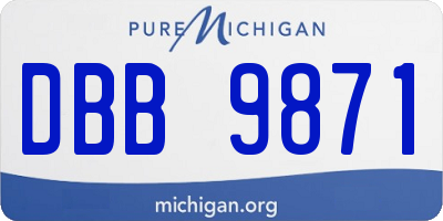MI license plate DBB9871