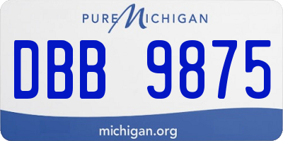 MI license plate DBB9875