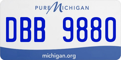 MI license plate DBB9880
