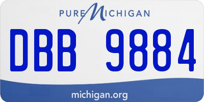 MI license plate DBB9884