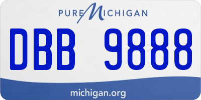 MI license plate DBB9888