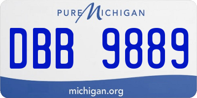MI license plate DBB9889