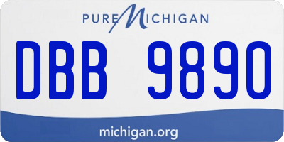 MI license plate DBB9890