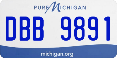 MI license plate DBB9891