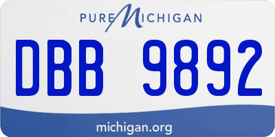 MI license plate DBB9892