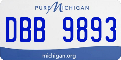 MI license plate DBB9893