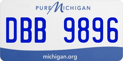 MI license plate DBB9896