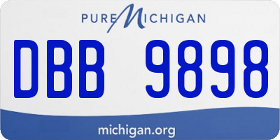 MI license plate DBB9898