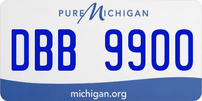 MI license plate DBB9900
