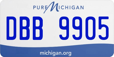 MI license plate DBB9905