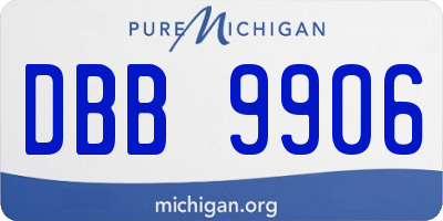MI license plate DBB9906